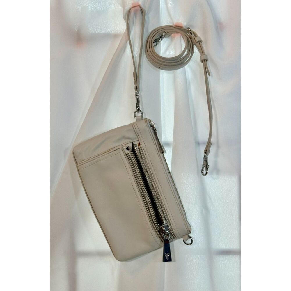 Frye Melissa Leather Crossbody Wristlet Bright White Cream • Never Used